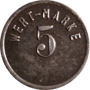 5 Pfennig - Lichtenau Act. Ges. Glückauf, Germany,  reverse image