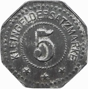 5 Pfennig - Magdeburg-Buckau Fried. Krupp AG, Grusonwerk, Germany,  reverse image
