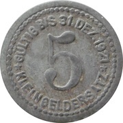 5 Pfennig - Teutschenthal Deutsche Molybdaen. -W. G.m.b.H., Germany,  reverse image