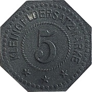 5 Pfennig - Adolfshütte Frank'sche Eisenwerke, Germany,  reverse image