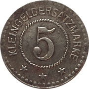 5 Pfennig - Coswig E. Nacke, Germany,  reverse image