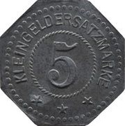 5 Pfennig - Crossen Leonhardt Söhne, Germany,  reverse image