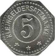 5 Pfennig - Hirschfelde Flachsspinnerei H.C. Müller reverse image