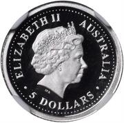 5 Dollars - Elizabeth II 4th Portrait - Koala - Platinum obverse image