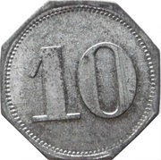 10 Pfennig - Hüpstedt Gewerkschaft Hüpstedt, Germany,  reverse image