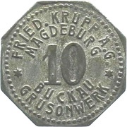 10 Pfennig - Magdeburg-Buckau Fried. Krupp AG, Grusonwerk obverse image