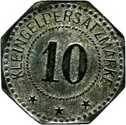 10 Pfennig - Magdeburg-Buckau Fried. Krupp AG, Grusonwerk, Germany,  reverse image