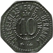 10 Pfennig - Porz am Rhein Spiegelglaswerke Germania obverse image