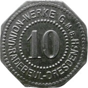 10 Pfennig - Radebeul-Dresden Union Werke G.M.B.H. obverse image