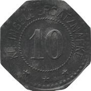 10 Pfennig - Krümmel Fabrik Krümmel, Germany,  reverse image