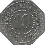 10 Pfennig - Wüstewaltersdorf Websky, Hartmann and Wiesen obverse image