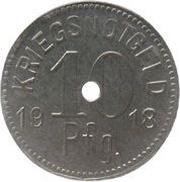 10 Pfennig - Wyhlen Baden, Germany, 1918 reverse image
