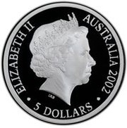 5 Dollars - Elizabeth II 4th Portrait - Manchester Commonwealth Games 2002 obverse image