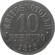10 Pfennig - Müncheberg, Germany, 1919 reverse image