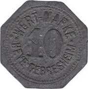 10 Pfennig - Gerresheim Glashüttenwerk vorm. Ferd. Heye, Germany, 1919 reverse image