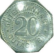 20 Pfennig - Gutach Gütermann and Co obverse image