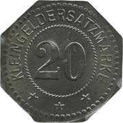 20 Pfennig - Hirschfelde Flachsspinnerei H.C. Müller, Germany,  reverse image