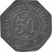 50 Pfennig - Aumund-Vegesack Fr. Lürssen, Germany,  reverse image