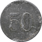 50 Pfennig - Kleinsaubernitz Oberlausitzer Braunkohlenwerk OLBA, Germany,  reverse image