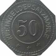 50 Pfennig - Greppin Greppiner Werke, Germany,  reverse image