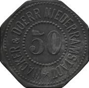 50 Pfennig - Niederramstadt Wacker and Doerr obverse image