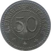 50 Pfennig - Ruppersdorf Chamottefabrik, Germany,  reverse image