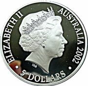 5 Dollars - Elizabeth II 4th Portrait - The Queen Mother - Silver Proof obverse image