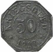 50 Pfennig - Donaueschingen, Germany, 1917 reverse image