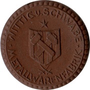 50 Pfennig - Lengefeld im Erzgebirge Wittig and Schwabe Metallwarenfabrik, Germany, 1921 reverse image