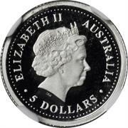 5 Dollars - Elizabeth II 4th Portrait - Koala - Platinum obverse image