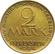 2 Mark - Falkenstein Priv. Bürger Schützen Gesellsch. obverse image