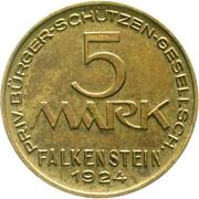 5 Mark - Falkenstein Priv. Bürger Schützen Gesellsch. obverse image