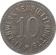 10 Pfennig - Henriettenhütte Eisenwerk, Germany,  reverse image