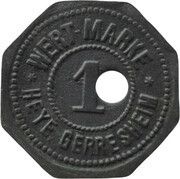 1 Pfennig - Gerresheim Glashüttenwerk vorm. Ferd. Heye, Germany, 1917 reverse image