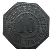 10 Pfennig - Mülhausen im Elsass Warenhaus Dreyfus obverse image