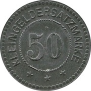 50 Pfennig - Oberhofen Kommandantur, Germany,  reverse image