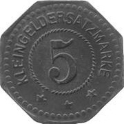 5 Pfennig - Saargemünd, Germany, 1917 reverse image