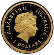 5 Dollars - Elizabeth II 4th Portrait - Kangaroo - Gold Bullion Coin obverse image