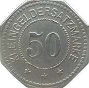 50 Pfennig - Weissenburg, Elsass, Germany, 1917 reverse image