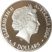 5 Dollars - Elizabeth II 4th Portrait - Bicentenary of Tasmania; Silver Proof obverse image