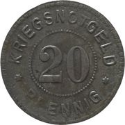 20 Pfennig - Emmendingen, Germany, 1914 reverse image