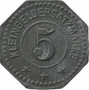 5 Pfennig - Karlsruhe Louis L. Stern and Co, Germany,  reverse image