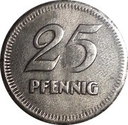 25 Pfennig - Mannheim, Germany, 1919 reverse image