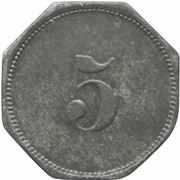 5 Pfennig -Neustadt im Schwarzwald Kantine der Papierfabrik, Germany,  reverse image