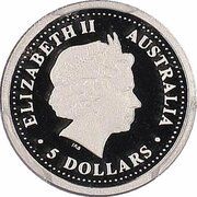 5 Dollars - Elizabeth II 4th Portrait - Koala - Platinum obverse image