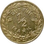 ½ Mark - Pforzheim B.H. Mayers Hof-Kunst-Präge Anstalt, Germany,  reverse image