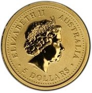5 Dollars - Elizabeth II 4th Portrait - Kangaroo - Gold Bullion Coin obverse image