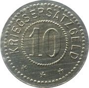 10 Pfennig - Sinsheim, Germany, 1918 reverse image