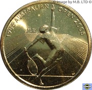 5 Dollars - Elizabeth II 4th Portrait - Australian Open Tennis 1905 - 2005 reverse image