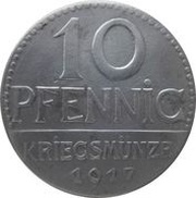 10 Pfennig - Überlingen, Germany, 1917 reverse image